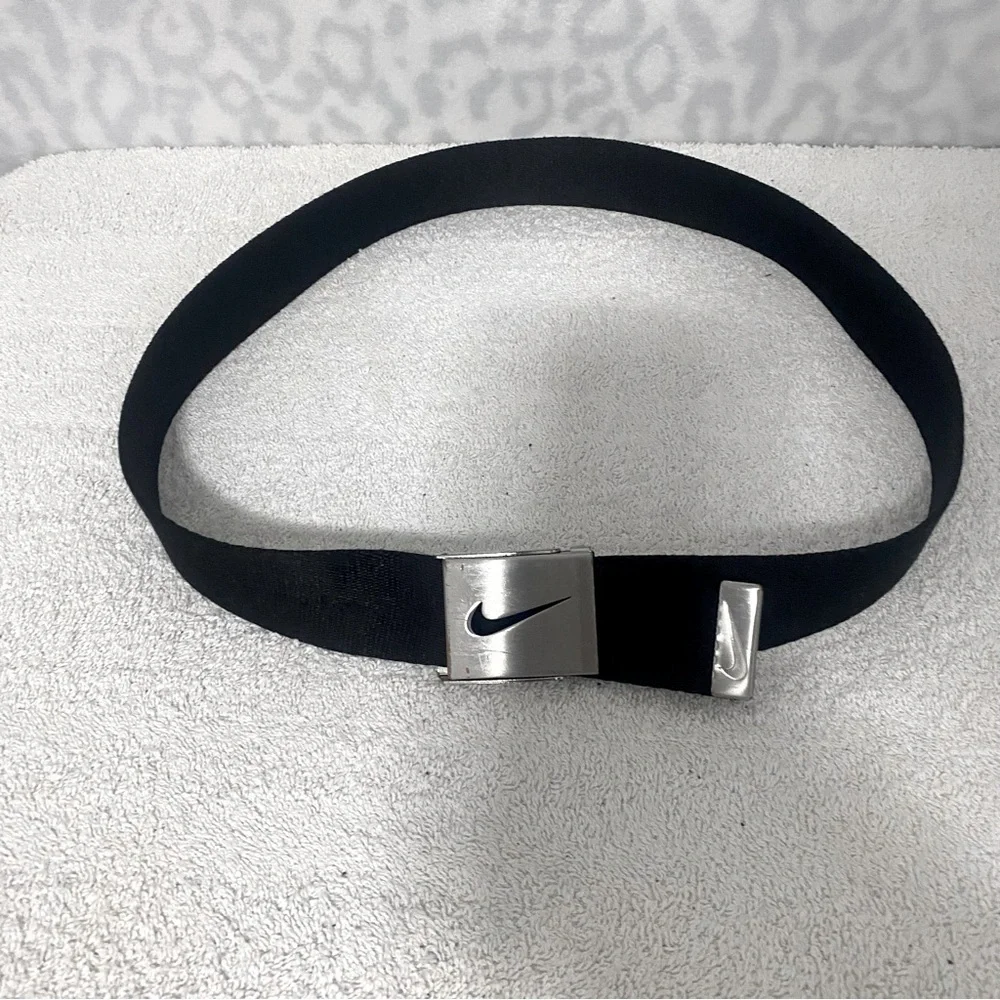 Nike Unisex Adjustable Golf Web Belt, Black/Silver